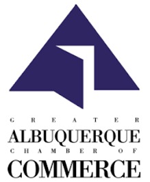 This is the logo for the Greater Albuquerque Chamber of Commerce, featuring a geometric design above the organization's name.