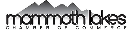 Logo of Mammoth Lakes Chamber of Commerce with stylized mountain imagery in shades of gray above the text.