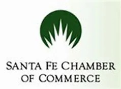 The image features the logo of the Santa Fe Chamber of Commerce, with a green circular design and black text below it.